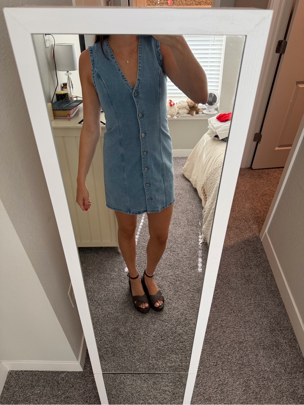 Abercrombie & Fitch Light Blue Sleeveless Denim Mini Dress